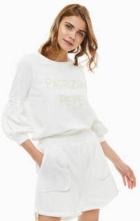 Хлопковый свитшот с декором из пайеток Patrizia Pepe