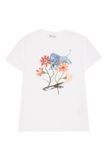 Белая футболка с вышивкой RED Valentino