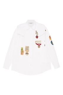 Белая рубашка с аппликациями Valentino