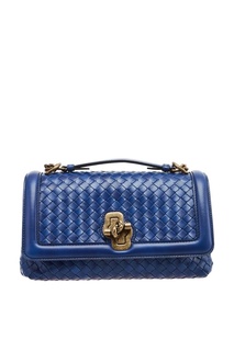 Синяя плетеная сумка Bottega Veneta