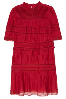 Красное хлопковое платье с драпировками Isabel Marant Etoile