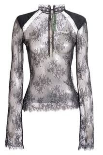 Блузка из черного кружева Off White