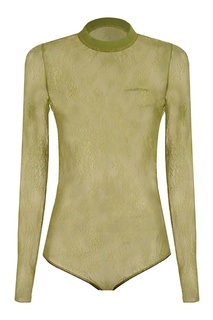 Боди из зеленого кружева Off White