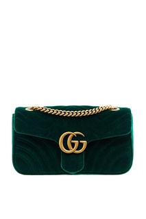 Зеленая бархатная сумка GG Marmont Gucci