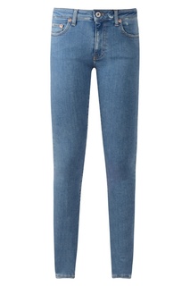 Синие джинсы-скинни с принтом сзади Off White