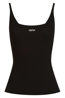 Черная майка с надписью Off White