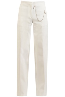 Белые хлопковые брюки Off White
