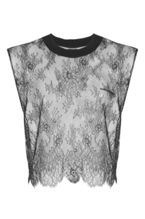 Топ из черного кружева Off White