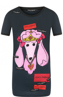Хлопковая футболка с круглым вырезом и принтом Dolce &amp; Gabbana