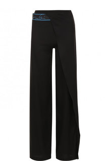 Шелковые брюки с эластичным поясом и оборкой Vionnet
