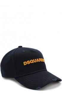 Хлопковая бейсболка с логотипом бренда Dsquared2
