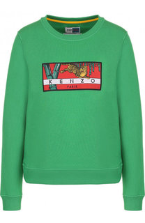 Хлопковый свитшот свободного кроя с круглым вырезом Kenzo