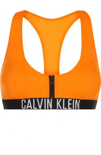 Однотонный бра с молнией и логотипом бренда Calvin Klein Underwear