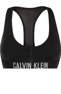 Однотонный бра с молнией и логотипом бренда Calvin Klein Underwear