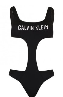Слитный купальник с открытой спиной и логотипом бренда Calvin Klein Underwear