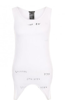 Топ асимметричного кроя с надписями Ann Demeulemeester