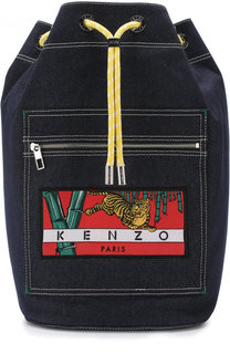 Рюкзак из денима с внешним карманом на молнии Kenzo