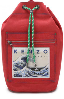 Текстильный рюкзак с внешним карманом на молнии Kenzo