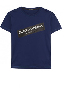 Хлопковая футболка с логотипом бренда Dolce &amp; Gabbana