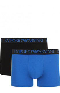 Комплект из двух хлопковых боксеров с широкой резинкой Emporio Armani