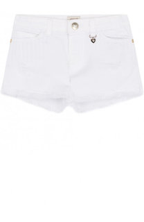 Джинсовые шорты с бахромой Armani Junior