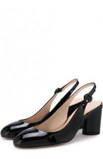 Лаковые туфли с ремешком на устойчивом каблуке Stuart Weitzman