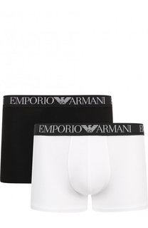 Комплект из двух хлопковых боксеров с широкой резинкой Emporio Armani