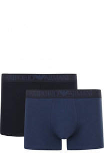 Комплект из двух хлопковых боксеров с широкой резинкой Emporio Armani