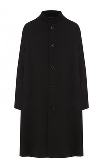 Пальто из смеси хлопка и льна с контрастной вставкой на спине Yohji Yamamoto