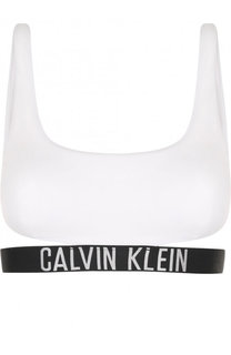 Однотонный бра с круглым вырезом и логотипом бренда Calvin Klein Underwear