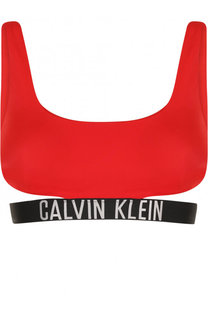Однотонный бра с круглым вырезом и логотипом бренда Calvin Klein Underwear