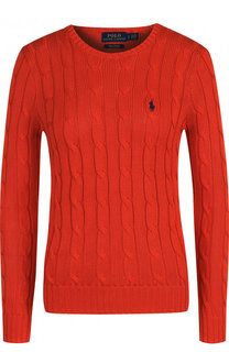 Пуловер фактурной вязки с логотипом бренда Polo Ralph Lauren