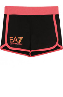 Хлопковые шорты с контрастной отделкой Ea 7