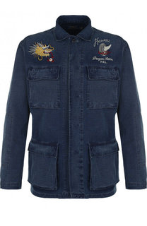 Джинсовая куртка с накладными карманами и вышивкой Polo Ralph Lauren
