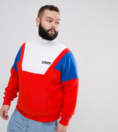 Красный свитшот в стиле колор блок с молнией ellesse PLUS - Красный
