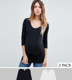 Набор из 2 трикотажных топов с рукавами 3/4 Mamalicious - Мульти Mama.Licious