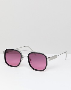 Черные квадратные солнцезащитные очки с розовыми стеклами Spitfire - Черный