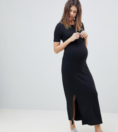 Платье-футболка макси New Look Maternity - Черный