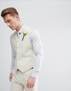 Супероблегающий жилет ASOS Wedding - Светло-бежевый