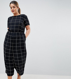 Комбинезон в клетку с короткими рукавами ASOS DESIGN Curve - Мульти