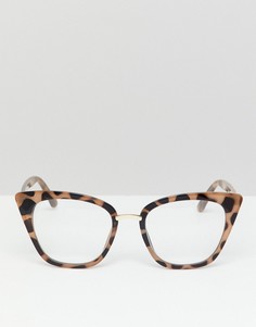 Солнцезащитные очки кошачий глаз в стиле ретро с черепаховой оправой 7X - Коричневый