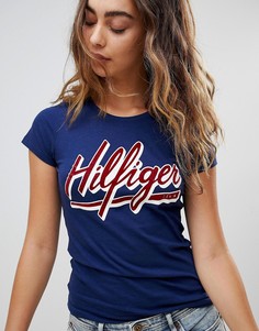 Футболка с логотипом в винтажном стиле Tommy Hilfiger Denim - Темно-синий
