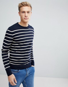 Вязаный джемпер в полоску с круглым вырезом Jack &amp; Jones Originals - Темно-синий