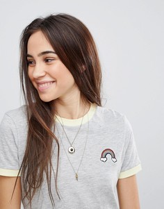 Футболка с контрастной отделкой Brave Soul - Серый