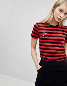 Футболка в полоску Fred Perry Bella Freud - Красный