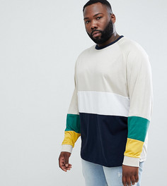 Красный oversize-лонгслив колор блок ASOS DESIGN Plus - Мульти