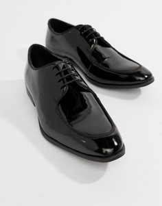 Черные лакированные кожаные туфли на шнуровке ASOS DESIGN - Черный
