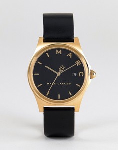 Часы с черным кожаным ремешком Marc Jacobs MJ1608 Henry - 36 мм - Черный