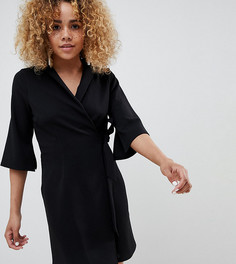 Платье-блейзер мини с запахом ASOS DESIGN Petite - Черный