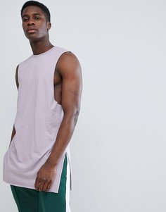 Свободная удлиненная майка с разрезами по бокам ASOS DESIGN - Фиолетовый